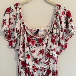 H&M Floral Maxi Dress with Flutter Sleeves